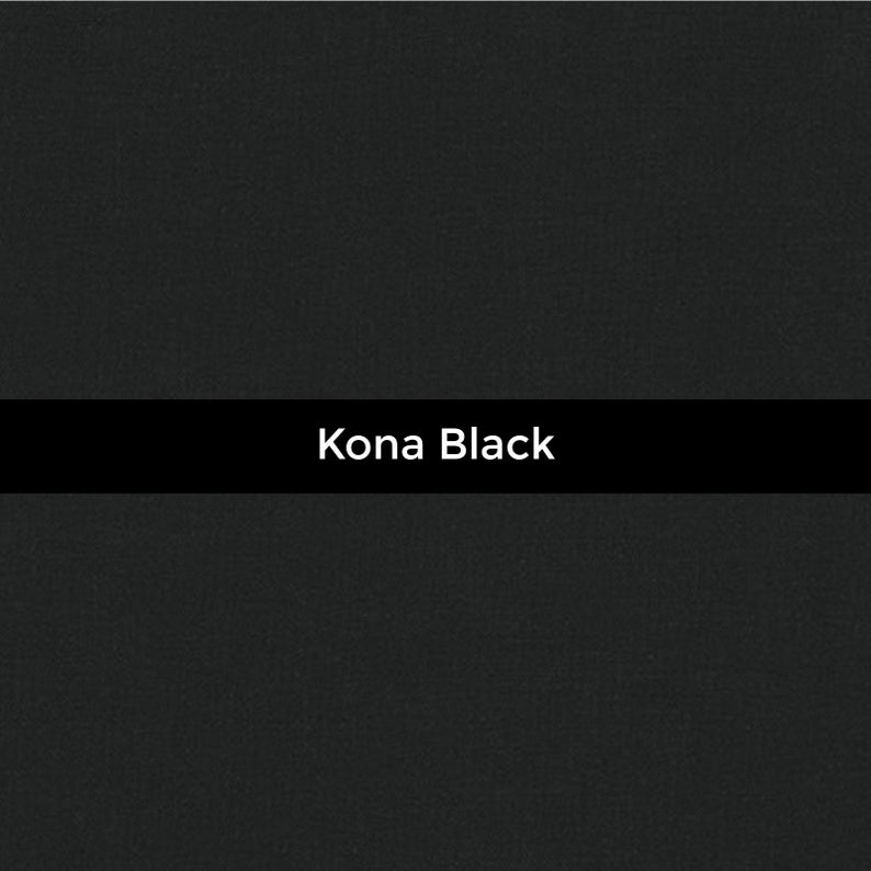 Manufacturer: Robert Kaufman Designer: Robert Kaufman Fabrics Collection: Kona Cotton Solids Print Name: Black Material: 100% Cotton Weight: Quilting SKU: K001-1019 Width: 44 inches