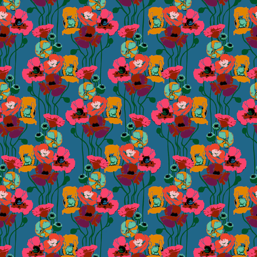 Manufacturer: Anna Maria Textiles for Northcott Fabrics
Designer: Anna Maria Parry
Collection: Overdressed
Print Name: Pouring Poppies in Paint
Material: 100% Cotton
Weight: Quilting
SKU: AMT151-47L
Width: 44 inches