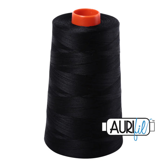 Aurifil Cone 50wt: 2692 Black.
6452 yds.

100% Long Staple Mercerized Egyptian Cotton.  For Machine Embroidery, Quilting and Serging.