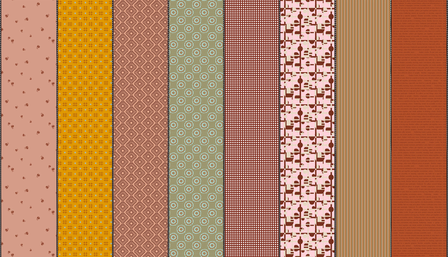 Manufacturer: Moda Fabrics
Designer: Jen Kingwell
Collection: Gathered Lollies
Print Name: Trentham Three
Material: 100% Cotton
Weight: Quilting
SKU: 18292-12
Width: 44 Inches