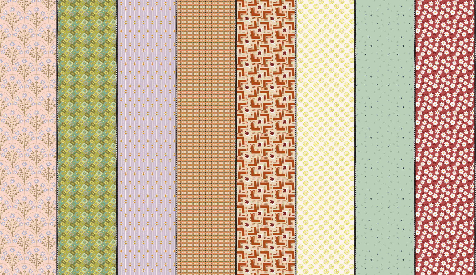 Manufacturer: Moda Fabrics
Designer: Jen Kingwell
Collection: Gathered Lollies
Print Name: Trentham Four
Material: 100% Cotton
Weight: Quilting
SKU: 18293-12
Width: 44 Inches