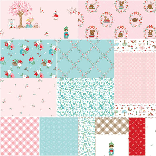 This FULL YARD BUNDLE contains 10 quilting cotton prints from Whimsical Woodland in the Pink colorway by Tasha Noel for Riley Blake Designs.

Manufacturer: Riley Blake Designs
Designer: Tasha Noel
Collection: Whimsical Woodland
Weight: Quilting