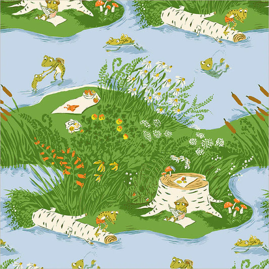 Manufacturer: Windham Fabrics
Designer: Heather Ross
Collection: Heather Ross Favorites
Print Name: Frog Pond in Medium Blue
Material: 100% Cotton
Weight: Quilting
SKU: 37022D-10
Width: 44 inches