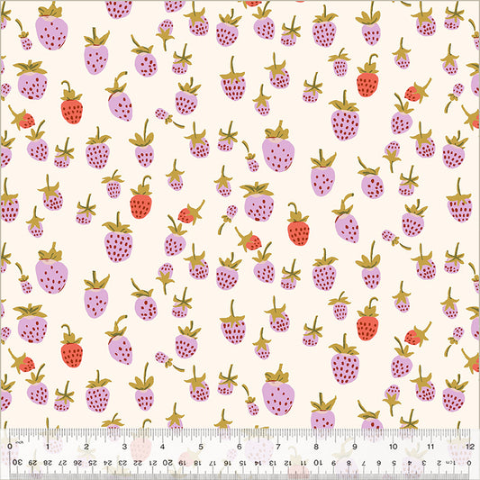 Manufacturer: Windham Fabrics Designer: Heather Ross Collection: Windham Collection Print Name: Lilac Strawberry WIDEBACK Material: 100% Cotton  Weight: Quilting  SKU: 37024W-2DES Width: 108 Inches