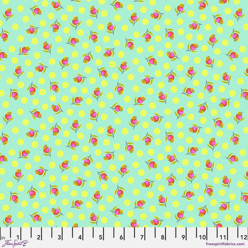 Manufacturer: FreeSpirit Fabrics Designer: Tula Pink Collection: Untamed Print Name: Impending Bloom in Moonbeam Material: 100% Cotton  Weight: Quilting  SKU: PWTP239.MOONBEAM Width: 44 inches