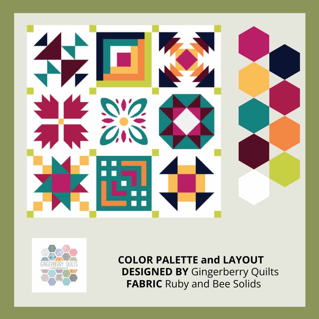 Get ready to level up your skills with some traditional blocks and unique layouts. The 2025 Sprout Skill Building – Growing Our Roots with 8 amazing designers from the Quilt Designers Collective.

This fabric pack includes all the Ruby and Bee Fabrics for the top and binding. Does not include backing. For more information on the challenge, check out the Quilt Designers Collective on IG and FB!