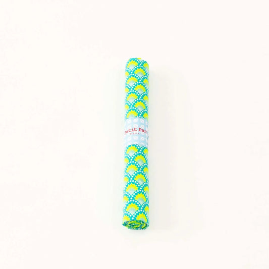 Direct from Paris, France. Petit Pan "Coupons" are an upsized fat quarter, 50x70cm. Throw some into your next project to add something extra special!

Manufacturer: Petit Pan
Print Name: Wasabi in Aruba Blue
Material: 100% Cotton
Weight: Quilting
Measures: 50x70cm