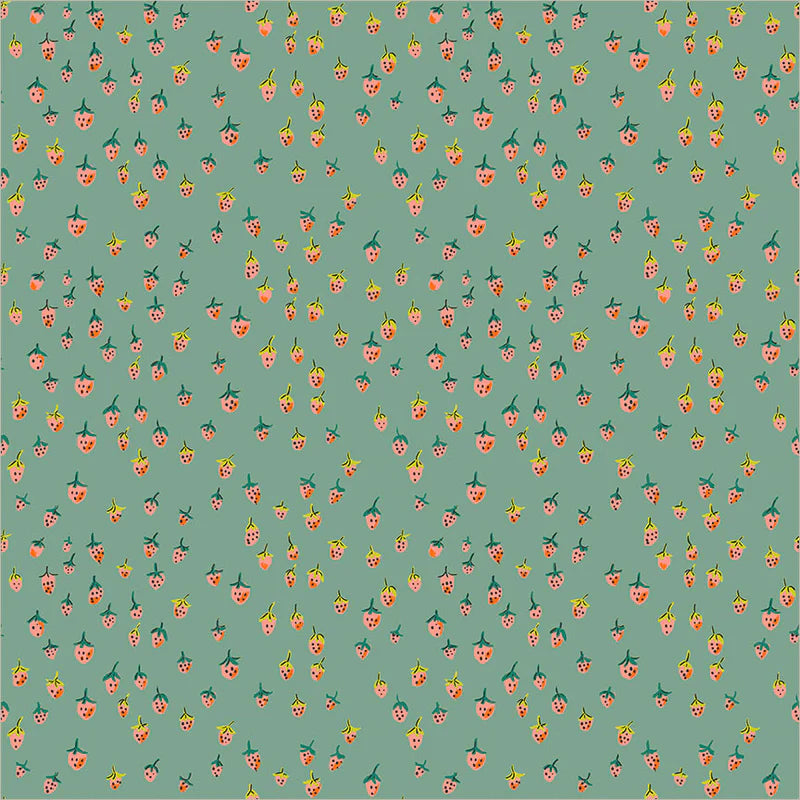 Manufacturer: Windham Fabrics
Designer: Heather Ross
Collection: Heather Ross Favorites
Print Name: Field Strawberries in Teal
Material: 100% Cotton
Weight: Quilting
SKU: 50899D-13
Width: 44 inches