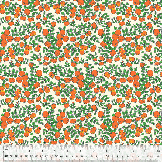 Manufacturer: Windham Fabrics Designer: Heather Ross Collection: Forestburgh Print Name: Apples in Ivory Material: 100% Cotton  Weight: Quilting  SKU: 53849-3 Width: 44 inches