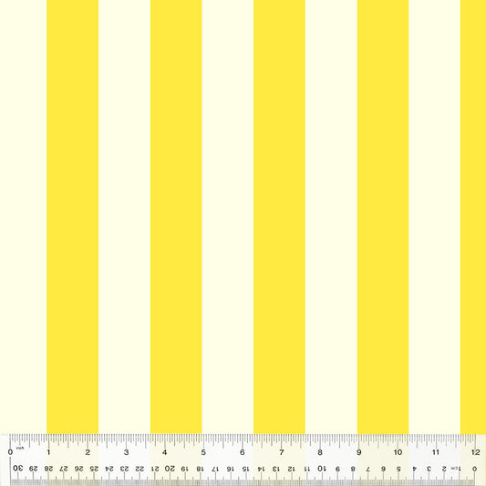 Manufacturer: Windham Fabrics Designer: Heather Ross Collection: Forestburgh Print Name: Broadstripe in Yellow Material: 100% Cotton  Weight: Quilting  SKU: 53850-17 Width: 44 inches