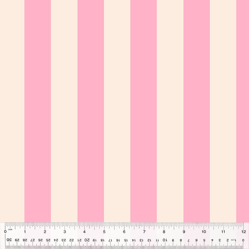 Manufacturer: Windham Fabrics Designer: Heather Ross Collection: Forestburgh Print Name: Broadstripe in Pink Material: 100% Cotton  Weight: Quilting  SKU: 53850-19 Width: 44 inches