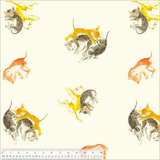 Manufacturer: Windham Fabrics Designer: Heather Ross Collection: By Hand Print Name: Barn Kittens in Ivory Material: 100% Cotton  Weight: Quilting  SKU: 54250D-2 Width: 44 inches