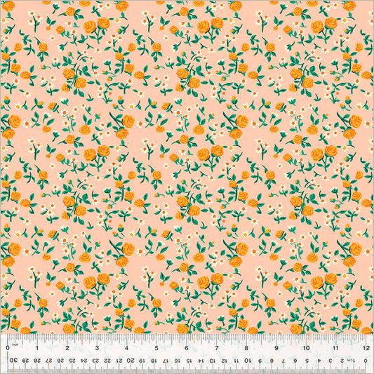 Manufacturer: Windham Fabrics Designer: Heather Ross Collection: By Hand Print Name: Mousy Floral in Blush Material: 100% Cotton  Weight: Quilting  SKU: 54255D-6 Width: 44 inches
