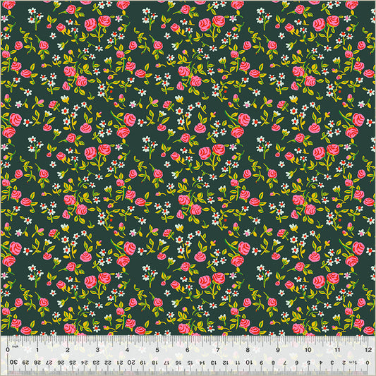 Manufacturer: Windham Fabrics Designer: Heather Ross Collection: By Hand Print Name: Mousy Floral in Pasture Material: 100% Cotton  Weight: Quilting  SKU: 54255D-9 Width: 44 inches