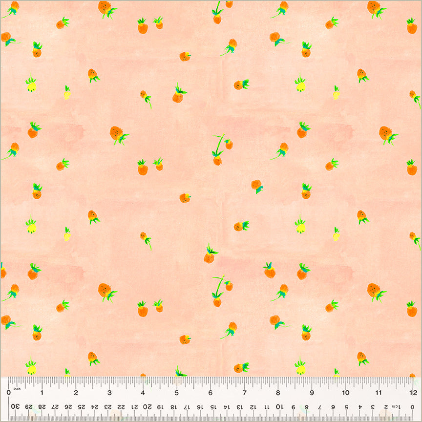 Manufacturer: Windham Fabrics Designer: Heather Ross Collection: By Hand Print Name: Wild Strawberries in Blush Material: 100% Cotton  Weight: Quilting  SKU: 54259D-6 Width: 44 inches