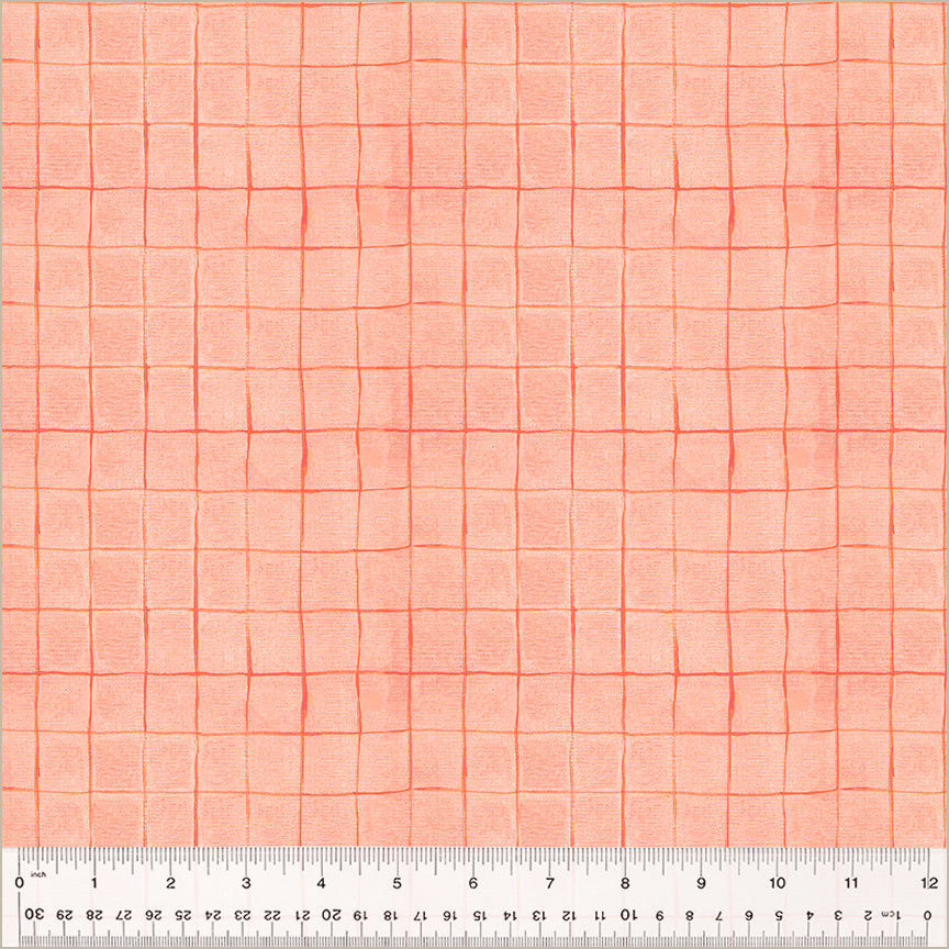 Manufacturer: Windham Fabrics Designer: Heather Ross Collection: By Hand Print Name: Drawn Plaid in Salmon Material: 100% Cotton  Weight: Quilting  SKU: 54260D-3 Width: 44 inches