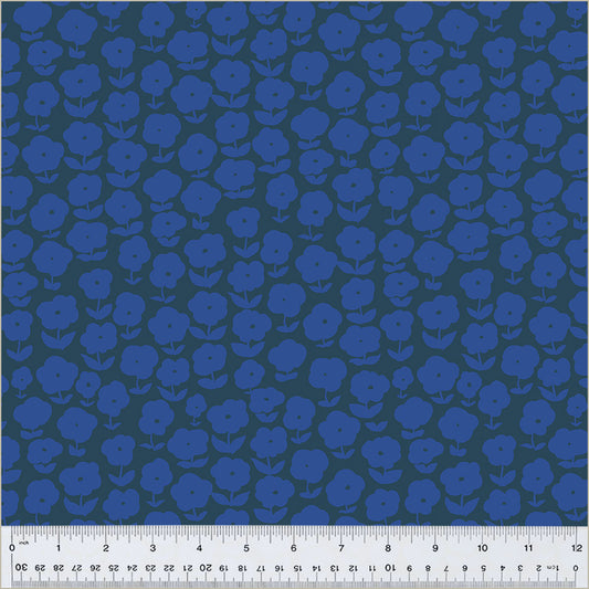 Manufacturer: Windham Fabrics
Designer: Heather Ross
Collection: Ruby and Bee Blenders
Print Name: Puff Daisy in Ink/Majorelle
Material: 100% Cotton 
Weight: Quilting 
SKU: 54413-4
Width: 44 inches