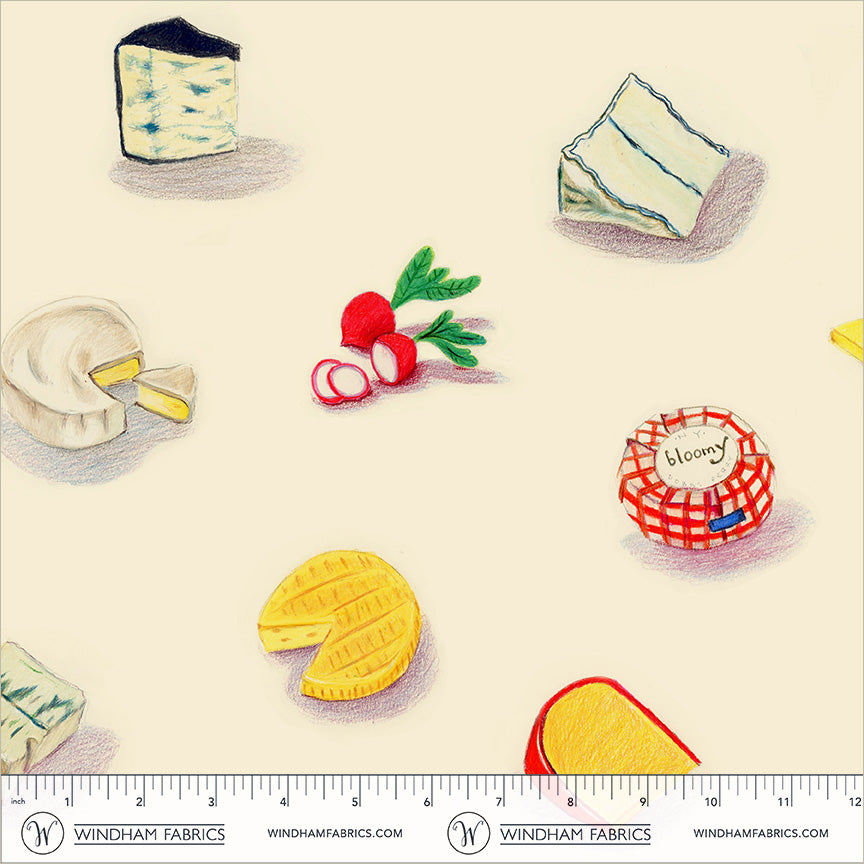 Manufacturer: Windham Fabrics
Designer: Heather Ross
Collection: Market
Print Name: Cheeses in Vintage COTTON LAWN
Material: 100% Cotton Lawn
Weight: Quilting
SKU: 55800L-10
Width: 44 inches