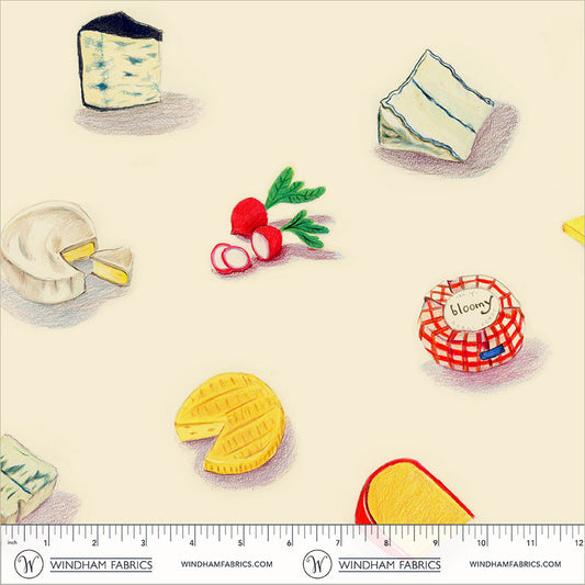 Manufacturer: Windham Fabrics
Designer: Heather Ross
Collection: Market
Print Name: Cheeses in Vintage COTTON LAWN
Material: 100% Cotton Lawn
Weight: Quilting
SKU: 55800L-10
Width: 44 inches