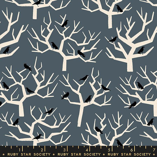 Manufacturer: Ruby Star Society Designer: Ruby Star Society Collection: Tiny Frights Print Name: The Birds in Ghostly Material: 100% Cotton Weight: Quilting  SKU: RS5123 14 Width: 44 inches