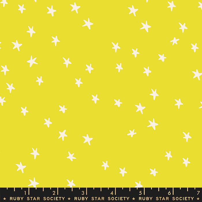 Manufacturer: Ruby Star Society Designer: Alexia Abegg Collection: Starry Print Name: Citron Material: 100% Cotton  Weight: Quilting  SKU: RS4109-47 Width: 44 inches