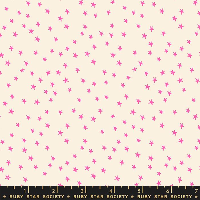 Manufacturer: Ruby Star Society Designer: Alexia Abegg Collection: Mini Starry Print Name: Neon Pink Material: 100% Cotton  Weight: Quilting  SKU: RS4110-22 Width: 44 inches