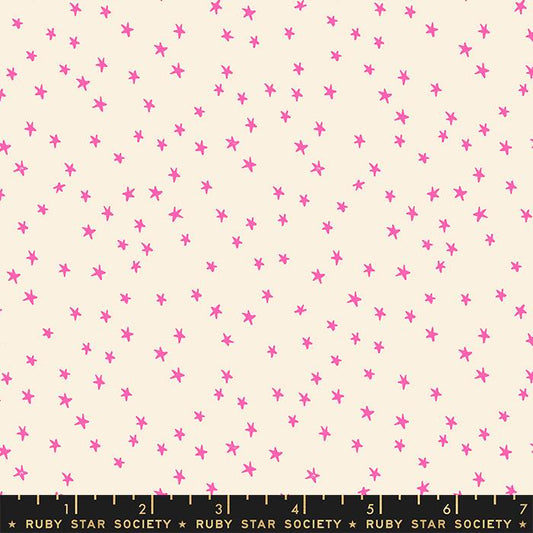 Manufacturer: Ruby Star Society Designer: Alexia Abegg Collection: Mini Starry Print Name: Neon Pink Material: 100% Cotton  Weight: Quilting  SKU: RS4110-22 Width: 44 inches