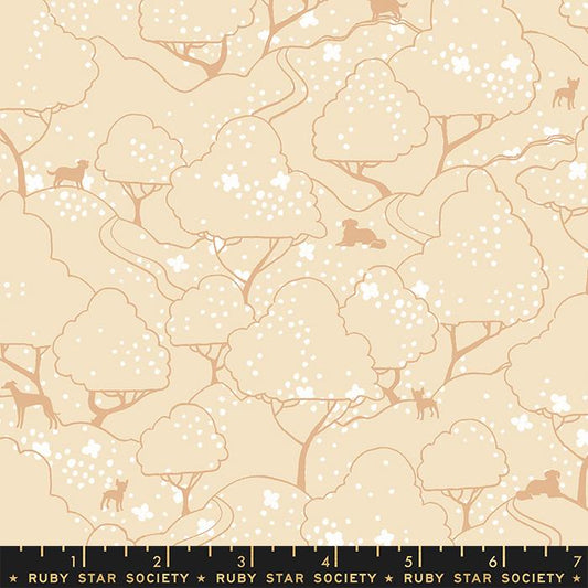 Manufacturer: Ruby Star Society Designer: Sarah Watts Collection: Dog Park Print Name: Dog Park in Sand Box Material: 100% Cotton  Weight: Quilting  SKU: RS2098-12 Width: 44 inches