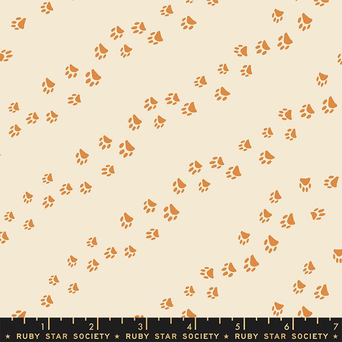 Manufacturer: Ruby Star Society Designer: Sarah Watts Collection: Dog Park Print Name: Wander Paw in Shell Material: 100% Cotton  Weight: Quilting  SKU: RS2099-11 Width: 44 inches