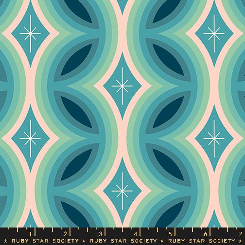 Manufacturer: Ruby Star Society Designer: Melody Miller Collection: Juicy Print Name: Rattan in Turquoise Material: 100% Cotton Weight: Quilting SKU: RS0087-13 Width: 44 inches