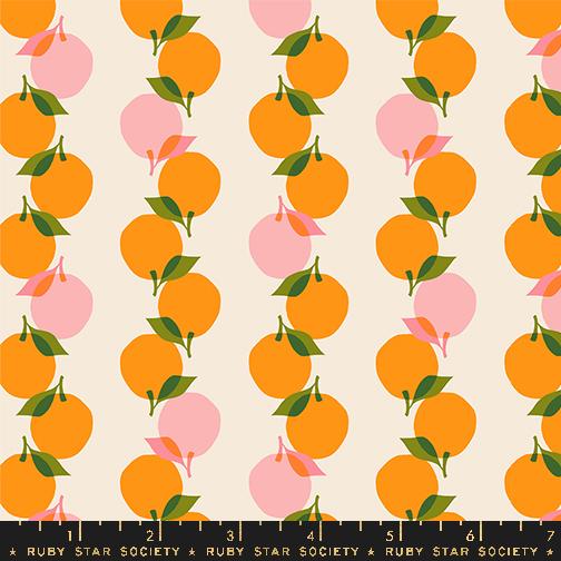 Manufacturer: Ruby Star Society Designer: Melody Miller Collection: Juicy Print Name: Stacked Up in Orange Material: 100% Cotton Weight: Quilting SKU: RS0090-11 Width: 44 inches