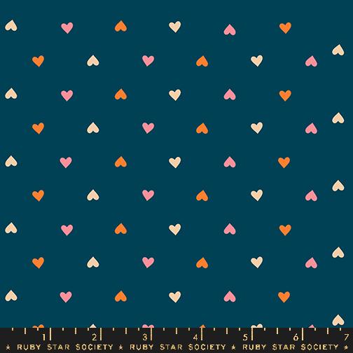 Manufacturer: Ruby Star Society Designer: Melody Miller Collection: Juicy Print Name: Hearts in Galaxy Material: 100% Cotton Weight: Quilting SKU: RS0091-15 Width: 44 inches