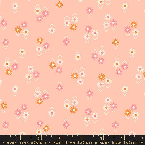 Manufacturer: Ruby Star Society Designer: Melody Miller Collection: Juicy Print Name: Baby Flowers in Peachy Material: 100% Cotton Weight: Quilting SKU: RS0092-12 Width: 44 inches