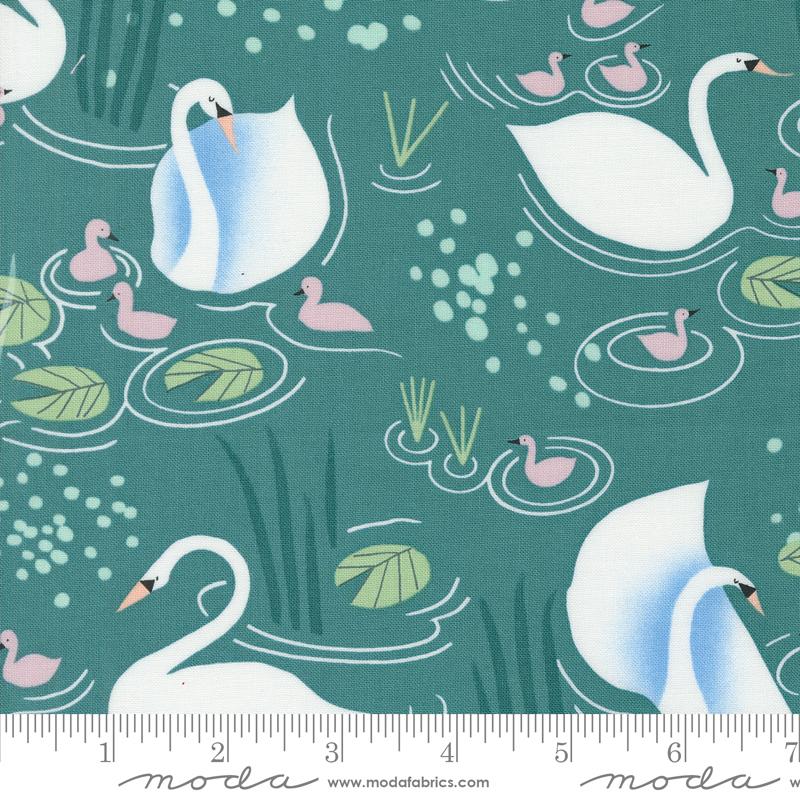 Manufacturer: Moda Fabrics
Designer: Lizzy House
Collection: Love Letter
Print Name: Little Loves in Pond
Material: 100% Cotton
Weight: Quilting 
SKU: 37121-24
Width: 44 inches