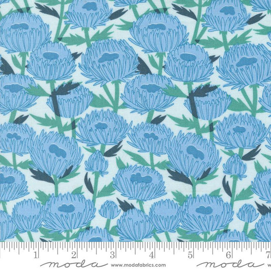 Manufacturer: Moda Fabrics
Designer: Lizzy House
Collection: Love Letter
Print Name: November in Lightest Blue
Material: 100% Cotton
Weight: Quilting 
SKU: 37122-34
Width: 44 inches