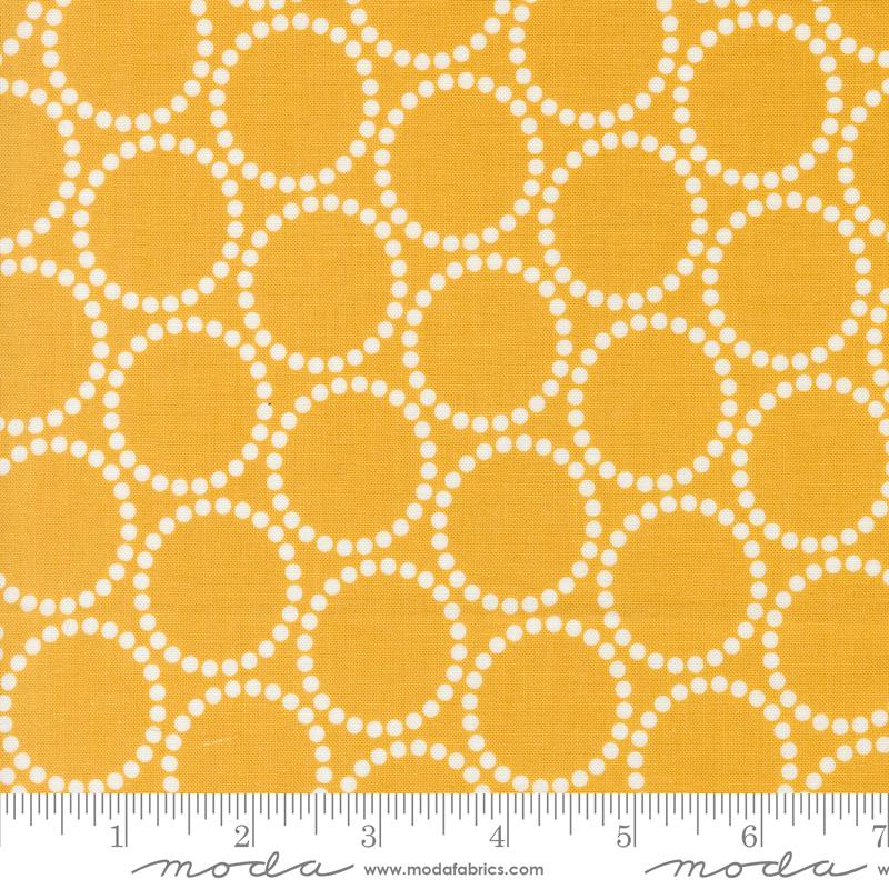 Manufacturer: Moda Fabrics
Designer: Lizzy House
Collection: Love Letter
Print Name: Pearl Bracelet in Golden
Material: 100% Cotton
Weight: Quilting 
SKU: 37125-16
Width: 44 inches