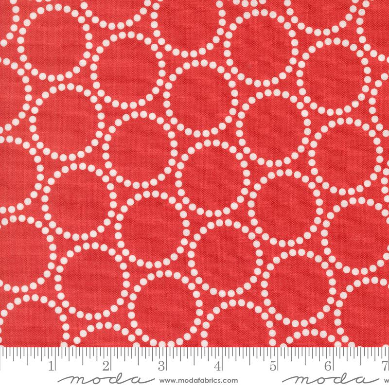 Manufacturer: Moda Fabrics
Designer: Lizzy House
Collection: Love Letter
Print Name: Pearl Bracelet in Red
Material: 100% Cotton
Weight: Quilting 
SKU: 37125-18
Width: 44 inches