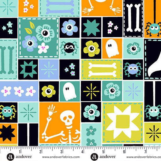 Manufacturer: Andover Fabrics
Designer: KP Creates
Collection: Ghostly Garden
Print Name: Sew Spooky in Aqua
Material: 100% Cotton
Weight: Quilting
SKU: A-10195-T
Width: 44 inches