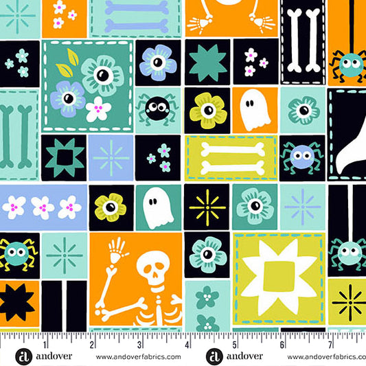 Manufacturer: Andover Fabrics
Designer: KP Creates
Collection: Ghostly Garden
Print Name: Sew Spooky in Aqua
Material: 100% Cotton
Weight: Quilting
SKU: A-10195-T
Width: 44 inches