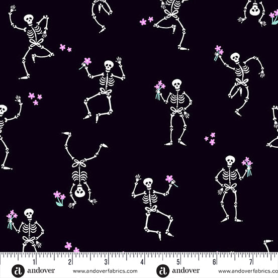 Manufacturer: Andover Fabrics
Designer: KP Creates
Collection: Ghostly Garden
Print Name: Skeleton Jig in Black
Material: 100% Cotton
Weight: Quilting
SKU: A-10196-K
Width: 44 inches
