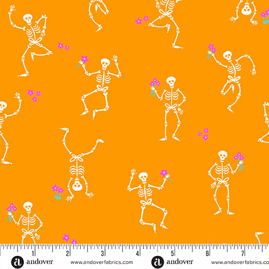 Manufacturer: Andover Fabrics
Designer: KP Creates
Collection: Ghostly Garden
Print Name: Skeleton Jig in Orange
Material: 100% Cotton
Weight: Quilting
SKU: A-10196-O
Width: 44 inches
