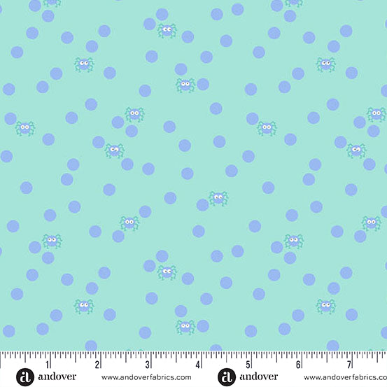 Manufacturer: Andover Fabrics
Designer: KP Creates
Collection: Ghostly Garden
Print Name: Spin and Spot in Aqua
Material: 100% Cotton
Weight: Quilting
SKU: A-10200-T
Width: 44 inches