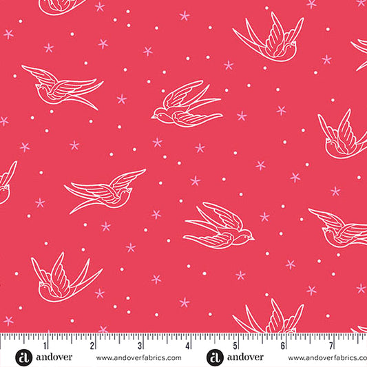 Manufacturer: Andover Fabrics
Designer: Libs Elliott
Collection: Perfect Day
Print Name: Swallows in Red
Material: 100% Cotton
Weight: Quilting
SKU: A-10218-R
Width: 44 inches