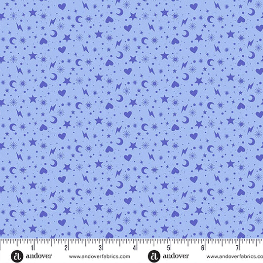 Manufacturer: Andover Fabrics
Designer: Libs Elliott
Collection: Perfect Day
Print Name: Charm Toss in Blue
Material: 100% Cotton
Weight: Quilting 
SKU: A-10223-B
Width: 44 inches