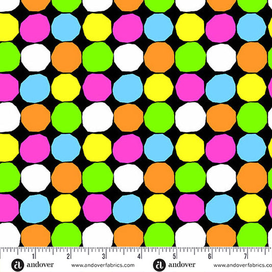 Manufacturer: Andover Fabrics
Designer: Libs Elliott
Collection: PRISMATIC
Print Name: Wonky Dots in Burst
Material: 100% Cotton
Weight: Quilting
SKU: A-10436-K
Width: 44 inches