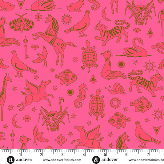 Manufacturer: Andover Fabrics Designer: Alison Glass Collection: Postmark Print Name: Philately in Electric Material: 100% Cotton  Weight: Quilting  SKU: A-1127-E Width: 44 inches