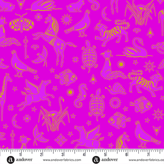 Manufacturer: Andover Fabrics Designer: Alison Glass Collection: Postmark Print Name: Philately in Fuchsia Material: 100% Cotton  Weight: Quilting  SKU: A-1127-P Width: 44 inches