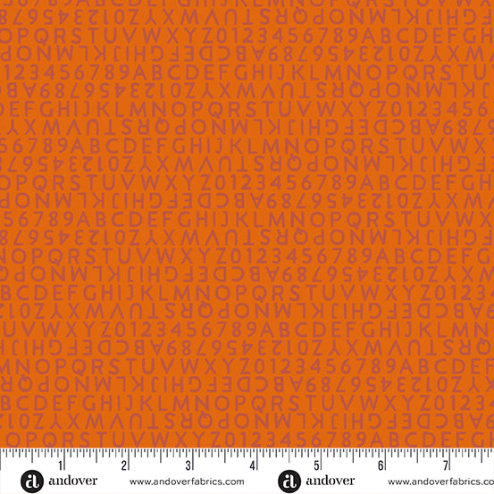 Manufacturer: Andover Fabrics Designer: Alison Glass Collection: Postmark Print Name: Letters in Tiger Material: 100% Cotton  Weight: Quilting  SKU: A-1130-O Width: 44 inches