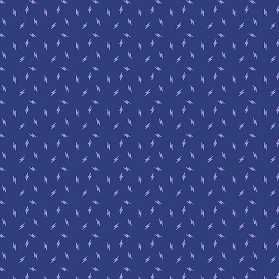 Manufacturer: Andover Fabrics Designer: Libs Elliott Collection: Atomic Print Name: Lightning Bolt in Royal Material: 100% Cotton Weight: Quilting  SKU: A-749-B Width: 44 inches