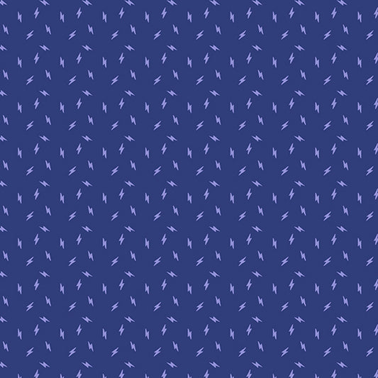 Manufacturer: Andover Fabrics Designer: Libs Elliott Collection: Atomic Print Name: Lightning Bolt in Royal Material: 100% Cotton Weight: Quilting  SKU: A-749-B Width: 44 inches